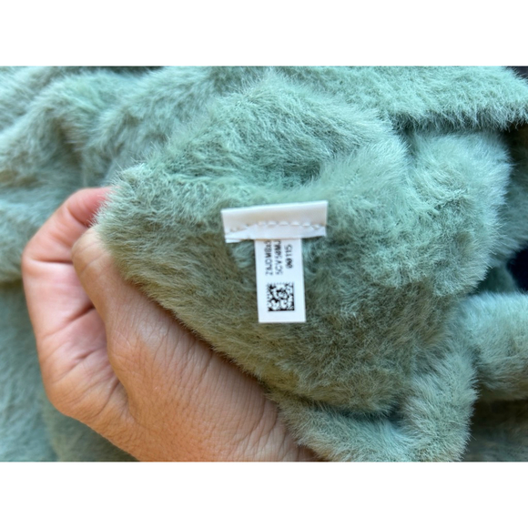 Women's Aerie Green Fuzzy Cropped Cardigan XL - Picture 5 of 9